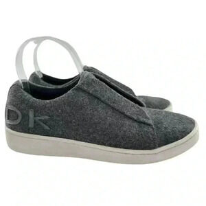 Donna Karan collection womens flats size 7 37.5 Gray wool felt slip ons
